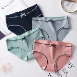 3 pieces soft cute panties black white brown