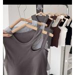 Fashion Basic Ribbed Racerback Tank grey