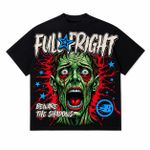 Fashion Men’s Oversized Graphic Horror Print T-Shirt – Black