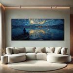 Van Gogh Style Starry Night Over Water Canvas Wall ART
