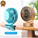 product_image_name-Dp-Rechargeable Table Fan - Electric Air Cooling Rechargeable Fan + LED Light ( DP-7638 )-1