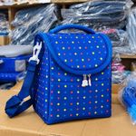 Generic Blue Polka Dot School Lunch Bag with Carry Handle and Shoulder Strap - image 2