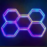 Six-Panel Hexagon LED Wall Light.