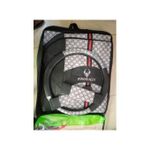 Auto Car Care Universal Car Seat Cover Fabric + Leather For All Saloon Cars Gray