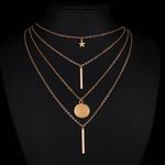 Fashion Women's Boho Pentagram Long Pendant Multi-Layered Necklace - image 2