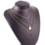Fashion Women's Boho Pentagram Long Pendant Multi-Layered Necklace - image 3