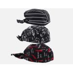 Genera 3Pcs Catering Chef's Headwrap Tied Caps