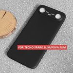 Generic Tecno Spark Slim Silicone Phone Case & Pouch With Camera Protection - Scratch Resistance, Shockproof Protective Case - ( Black ) - image 5