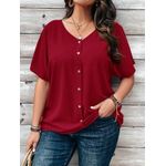 Elegant Women’s Casual Button-Up Chiffon Blouse Top