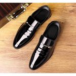Fashion Men's Shoes Large Size Pointed Toe Bright Leather - image 2