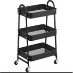 Multi-Purpose Steel Trolley Shelves - 3 Layers Rolling Cart