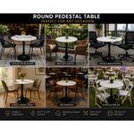 Generic Modern Luxury 70×70cm Round Pedestal Dining & Café Table Marble Style Top, Strong Metal Base - image 4