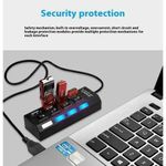 Miratec 4-Ports USB Hub High Speed ON/Off Individual Switch with LEDs Compatible for All USB Device - image 4
