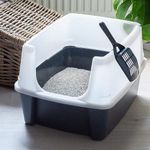Iris Cat Litter Box With Scoop And Raised Removable Rim - Grey - image 2