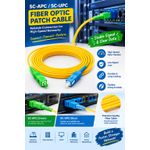 Generic Single Mode Simplex Fiber Optic Patch Cord – SC/APC Green to SC/UPC Blue Optical Jumper Cable for FTTH & Routers