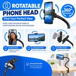 Generic Adjustable Phone Holder Stand, Flexible Long Arm Mobile Phone Clamp for 4-6.5 Inch Smartphones, Universal Phone Mount - image 7
