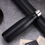 Water Bottles 500ml Stainless Steel Bottles For Hot and Cold Wate(Black)