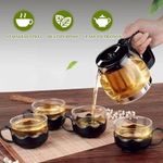 Generic 900ML Glass Tea Pot With 4 Cup Set - image 2