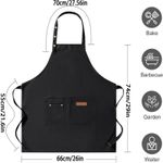 Fashion Kitchen Apron, 2 Pack Unisex Cooking Apron Adjustable Straps & Pockets - image 2
