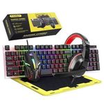 Generic T-wolf 4 in 1 RGB Gaming combo KEYBOARD + MOUSE + HEADSET + MOUSE PAD