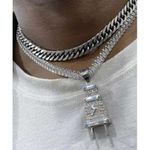 Tennis And Cuban Choker With Iced Out Plug Pendant
