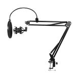 Studio Condenser Microphone Suspension Boom Mic Arm Stand + Shock Mount