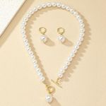 ONIBENZ Statement Pearl & Gold Toggle Jewelry Set – Necklace & Earrings - image 3