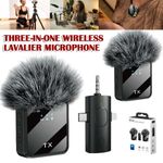 Generic Wireless lavalier microphone, noise reduction mini microphone, suitable for Vlog and video recording