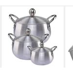 Generic 3pcs Belly Shape Quality Stock Aluminium Cookware Set with Lid