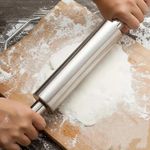 product_image_name-Generic-Thickened stainless steel rolling pin - easy to clean and rust-proof (38.3*5*5cm)-6