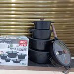 5 Set Non-stick Die Cast Iron Pot Set Cookware- Non-Toxic 