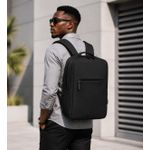 Fashion Men's Black Large Capacity USB Laptop Backpack for Work & School - image 2