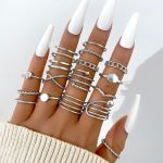 18 Pcs/set  Knuckle Ring Set For Ladies  Women Rings Jewelry Fashion Gift