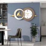 product_image_name-Generic-Large,Wrought Iron Elephant Design Modern  Wall Clock- 80*38CM-3