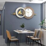 product_image_name-Generic-Large,Wrought Iron Elephant Design Modern  Wall Clock- 80*38CM-8