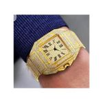 Lookworld Never Fading & Original Quality Men's Iced Studded Gold Wristwatch For Men