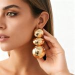 Jewelry Fashion Round Steamed Bun Earrings