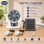 Generic RHRB Solar fan 7inches 3in1 Rechargeable Table Fan+Solar Panel+Bulbs