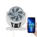 Generic RHRB Solar fan 7inches 3in1 Rechargeable Table Fan+Solar Panel+Bulbs - image 6