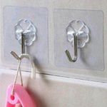 Generic 12 pcs Strong Heavy-Duty Transparent Adhesive Wall Hooks For Smooth Surfaces - image 2