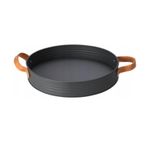 Decorland 2 in 1 Round Metal Tray with Leather Handles - image 4