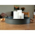 Decorland 2 in 1 Round Metal Tray with Leather Handles - image 7