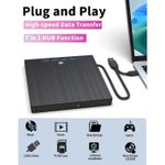 ShebSheb External CD DVD Drive 8-in-1 USB 3.0 Type-C Drive Hub Card Reader - image 2