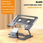 product_image_name-Generic-2-in-1 Laptop Cooling Stand with Dual Fans & Phone Holder  Adjustable Ergonomic Riser  Portable & Foldable-1