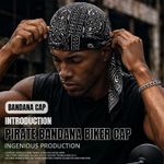 ARHANORY Men Headwrap + Bracelet + Belt Chain Set Durag Cuban Bracelet Pants Chain - image 2