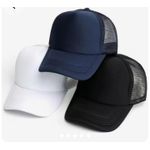 3 Pcs Adjustable Snapback Breathable Face Cap: Black, Blue, White 