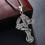product_image_name-Fashion-Serpentine winding cross silver necklace pendant-2