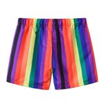 JOMAKE Girls' shorts, ages 2-9, featuring vertical rainbow stripes and drawstring pockets. - image 4