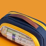 Generic Color Block Large Capacity Pencil Bag Multi Compartment Stationery Bag For School & Office - image 5