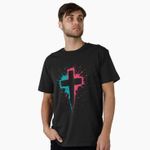 product_image_name-Tshirt-Black Christian Cross Graphic T Shirt Unisex Faith Streetwear-1